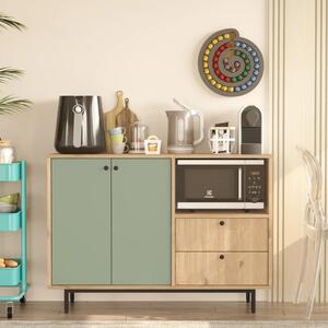Mobile da cucina dispensa multiuso microonde 120xH85 cm rovere verde Oven