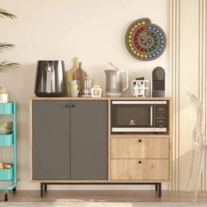 Mobile da cucina dispensa multiuso microonde 120xH85 cm rovere antracite Oven