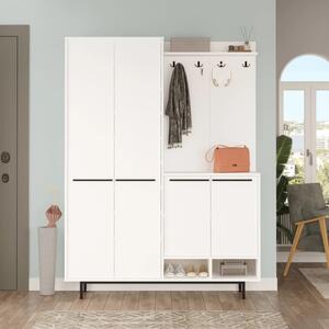Mobile ingresso moderno 147xH196 cm appendiabiti bianco opaco Tokyo