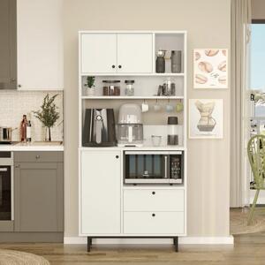Mobile da cucina dispensa multiuso microonde 88xH180 cm bianco Roll