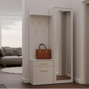 Mobile ingresso moderno 100 cm specchio appendiabiti beige Reno