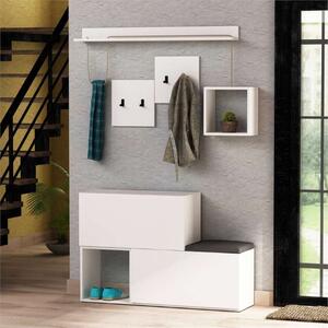 Mobile ingresso moderno 120xH88 appendiabiti bianco Ascona