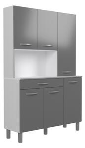 Mobile da cucina moderno dispensa multiuso 120xH185 cm grigio Comer