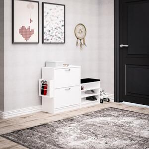 Mobile ingresso moderno ripiani 130xH80 rovere bianco Leroy