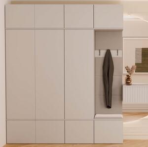 Mobile ingresso moderno 200xH238 cm armadio cassapanca beige Berlino