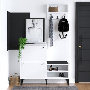 Mobile ingresso moderno appendiabiti cassapanca 110cm bianco Loft