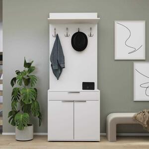 Mobile ingresso moderno appendiabiti 73xH187 cm bianco Edge