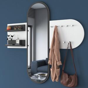 Mobile ingresso moderno design 125xH120 appendiabiti bianco Windsor