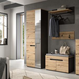 Mobile ingresso moderno appendiabiti 160xH190 cm rovere antracite Anfas