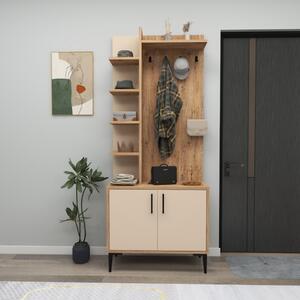 Mobile ingresso moderno design 74xH182 appendiabiti rovere beige Moss