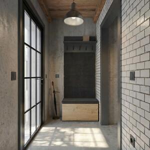 Mobile ingresso moderno 80xH202 cm appendiabiti rovere nero Armonia