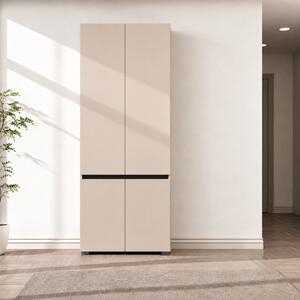 Mobile ingresso moderno 80 cm armadio appendiabiti scarpiera beige nero Origami