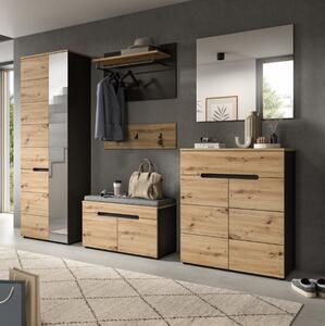 Mobile ingresso moderno appendiabiti 255xH190 cm rovere antracite Anfas