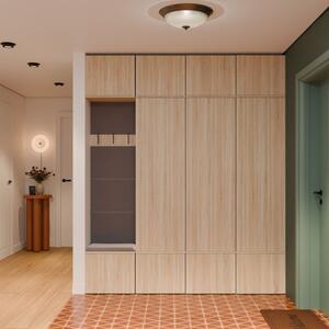 Mobile ingresso moderno 200xH238 cm armadio cassapanca rovere antracite Berlino