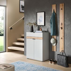 Mobile ingresso moderno attaccapanni 150xH194 bianco rovere Liria
