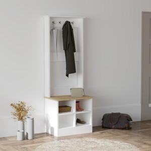 Mobile ingresso moderno design 64xH175 appendiabiti bianco Kent