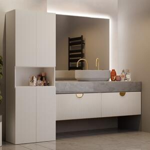 Mobile lavanderia 3 ante 1 cesto portabiancheria 60xH174 beige Pods