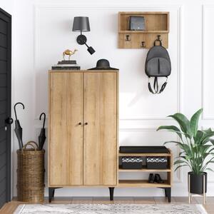 Mobile ingresso moderno appendiabiti cassapanca 120cm rovere Brenta