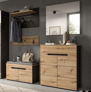 Mobile ingresso moderno appendiabiti 175xH190 cm rovere antracite Anfas