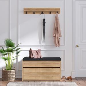 Mobile ingresso moderno design cassapanca 80cm appendiabiti rovere Cloud