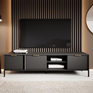 Mobile porta tv moderno 203xH53 3 ante 2 vani antracite oro Sky
