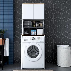 Mobile lavatrice armadio 2 ante 65xH183 bianco noce Laver
