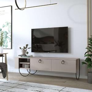Mobile porta tv moderno design 151xH44 cm 2 ribalte tortora Brigitte