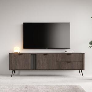 Mobile porta tv moderno 2 ante 2 cassetti 195xH61 cm quercia nero Tudor