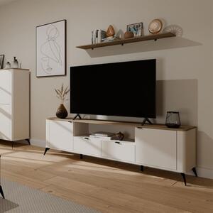 Mobile porta tv moderno 2 ante 2 cassetti 186xH55 rovere beige Orlando