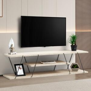 Mobile porta TV moderno design 120xH33cm metallo beige Nerick