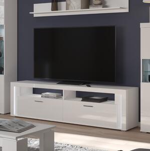 Mobile porta tv moderno 2 ribalte 201xH58 bianco lucido Parker