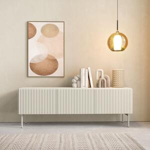 Mobile porta tv moderno 3 ante design 147xH51 beige Freya