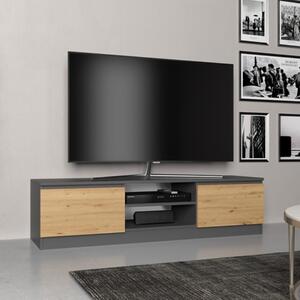 Mobile porta tv moderno 140xH36 cm rovere oldwook antracite Georgia