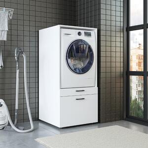Mobile lavatrice 67xH145 cm con cassettoni bianco Cotton