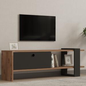 Mobile porta TV moderno design 120xH37cm 1 anta antracite rovere Pavren