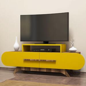 Mobile porta TV moderno design 145xH50cm noce giallo Jarden