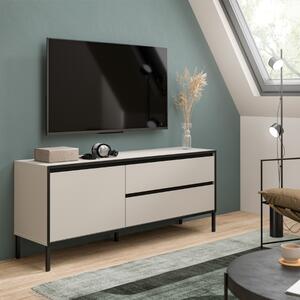 Mobile porta tv moderno 2 cassetti 1 anta design 150H62 beige nero Edena