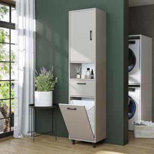 Mobile lavanderia colonna bagno cesto portabiancheria 45xH200 tortora Sirena