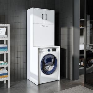 Mobile lavatrice lavanderia 1 cesto portabiancheria 65xH180 bianco Goccia