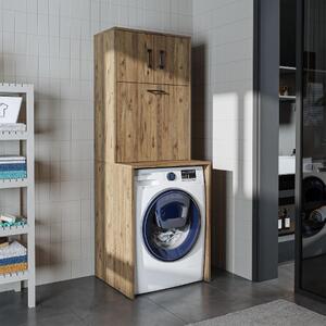 Mobile lavatrice lavanderia 1 cesto portabiancheria 65xH180 rovere oldwook Goccia