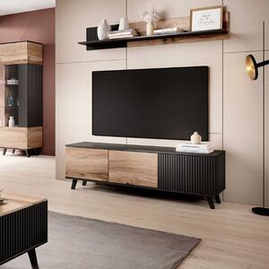 Mobile porta tv design moderno industrial 150xH47 rovere nero Cristy
