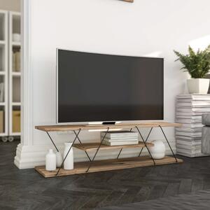 Mobile porta TV moderno design 120xH33cm metallo rovere Nerick