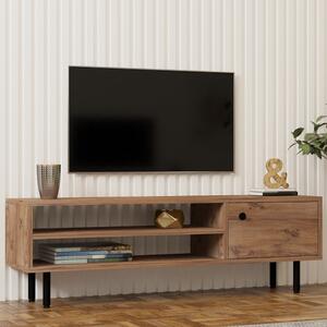 Mobile porta TV moderno design 120xH38cm 1 anta rovere scuro Aigo