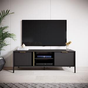 Mobile porta tv moderno 153xH53 2 ante 2 vani antracite oro Sky
