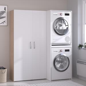 Mobile lavatrice asciugatrice lavanderia armadio 2 ante 156xH184 bianco rovere Candor