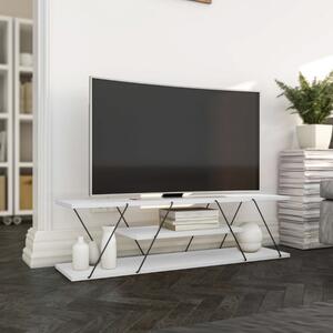 Mobile porta TV moderno design 120xH33cm metallo bianco Nerick
