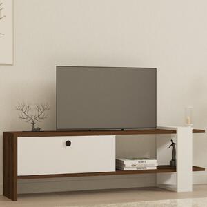 Mobile porta TV moderno design 120xH37cm 1 anta bianco noce Pavren