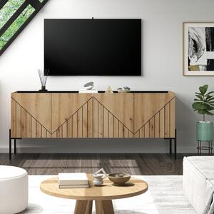 Mobile porta tv 4 ante design 153xH62 rovere nero Auralis