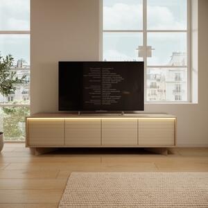 Mobile porta tv moderno soggiorno 4 ante led 204xH54 rovere tortora Bolivia