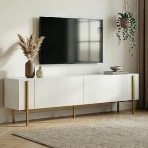 Mobile porta TV moderno design 180xH45cm bianco oro Ulric